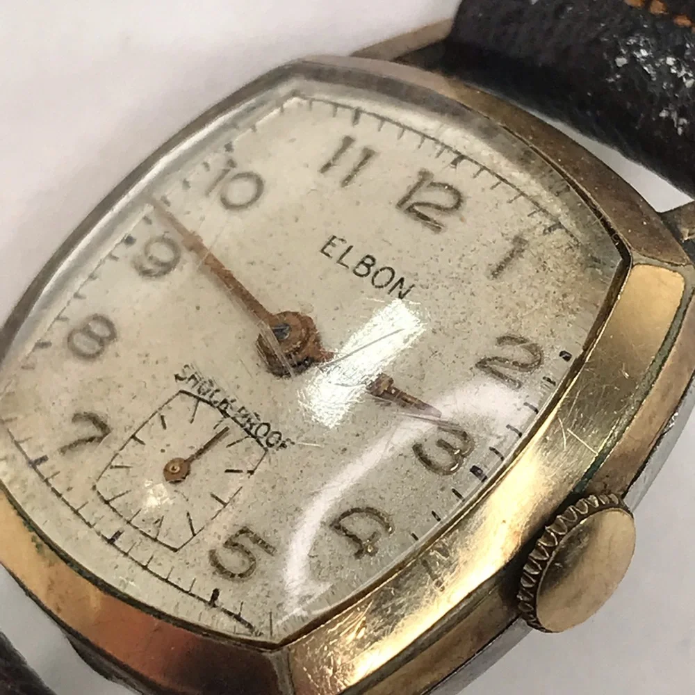 Vintage Elbon Tank Watch Square Manual Wind Works